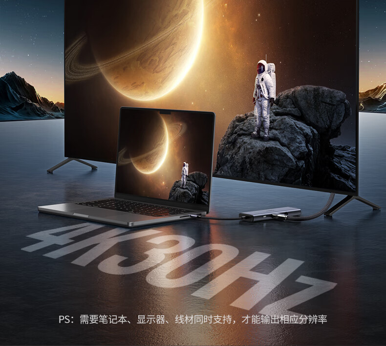 UGREEN CM512扩展坞使用场景 UGREEN CM512扩展坞在办公桌上的使用场景,连接多种设备