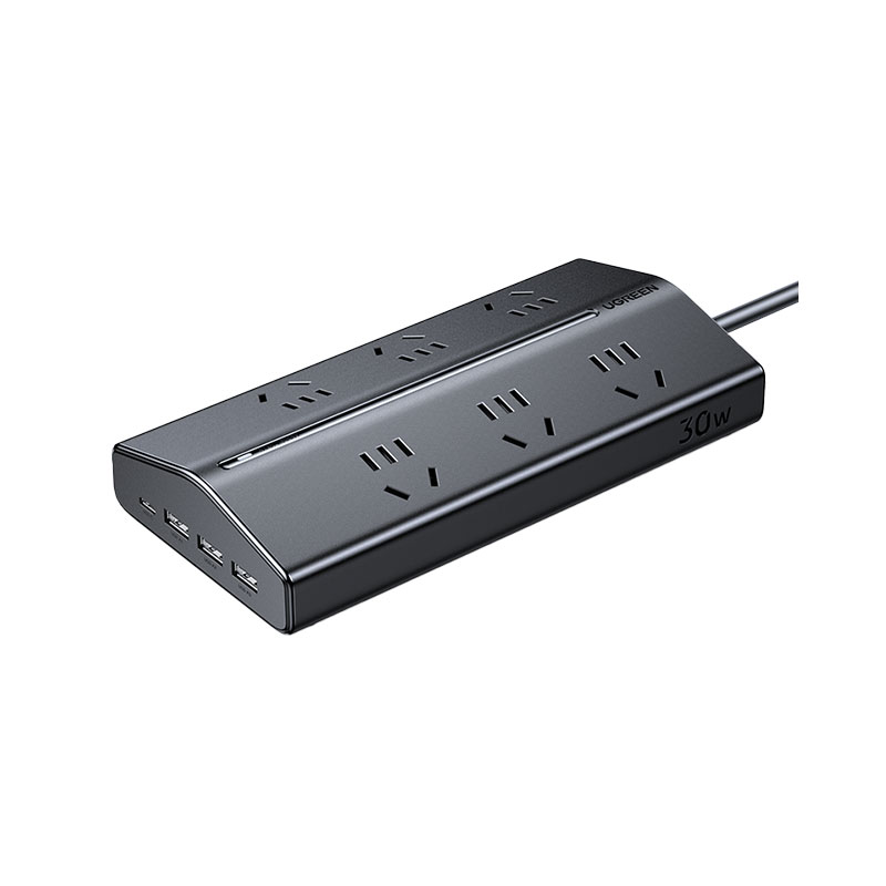 绿联T6氮化镓30W快充梯形排插 桌面充电站