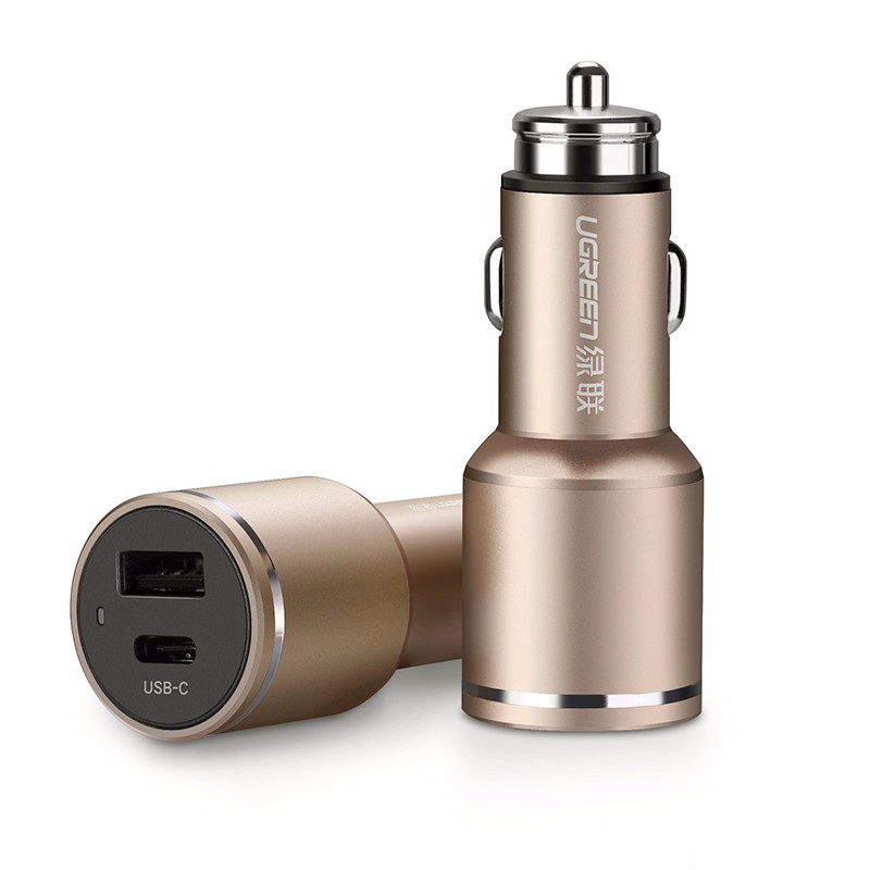 绿联一拖二车载充电器，支持USB PD快充兼容iPhone8