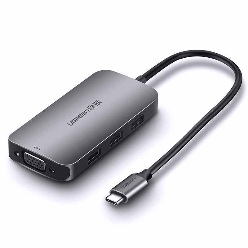绿联Type-C转VGA转换器，3口USB华为Mate10苹果MacBook笔记本扩展