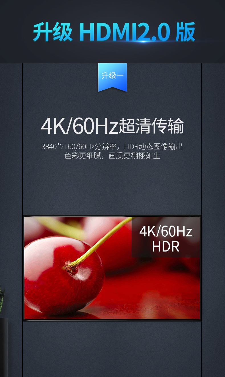 绿联HDMI一进二出分配器