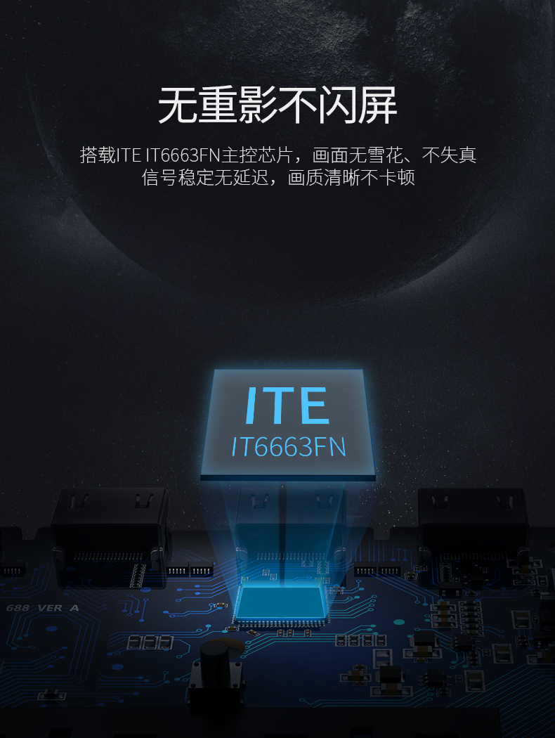 绿联HDMI一进二出分配器