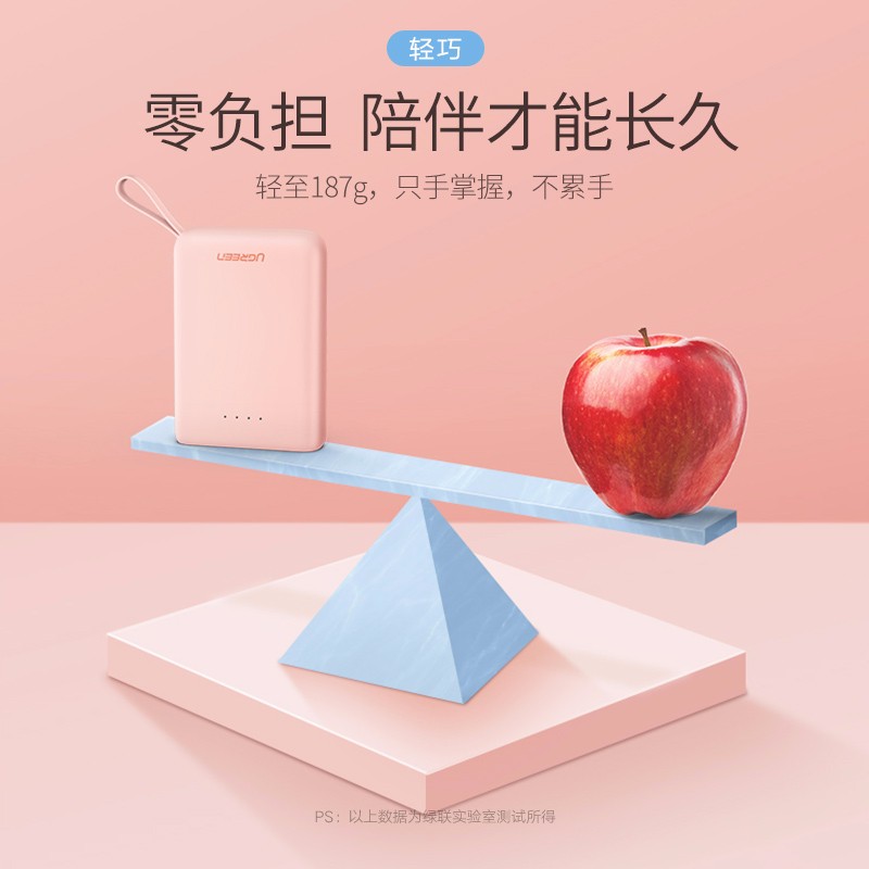 绿联迷你充电宝，女生便携移动电源