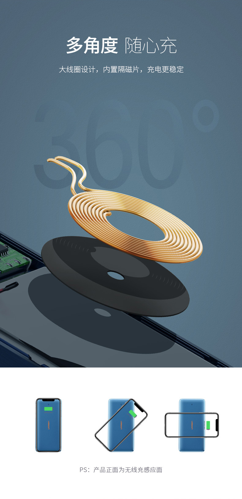 绿联新款10000mAh无线充电宝