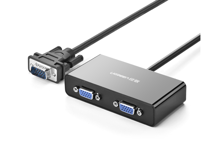 绿联VGA分配器一分二高清视频转换器使用教程丨40254