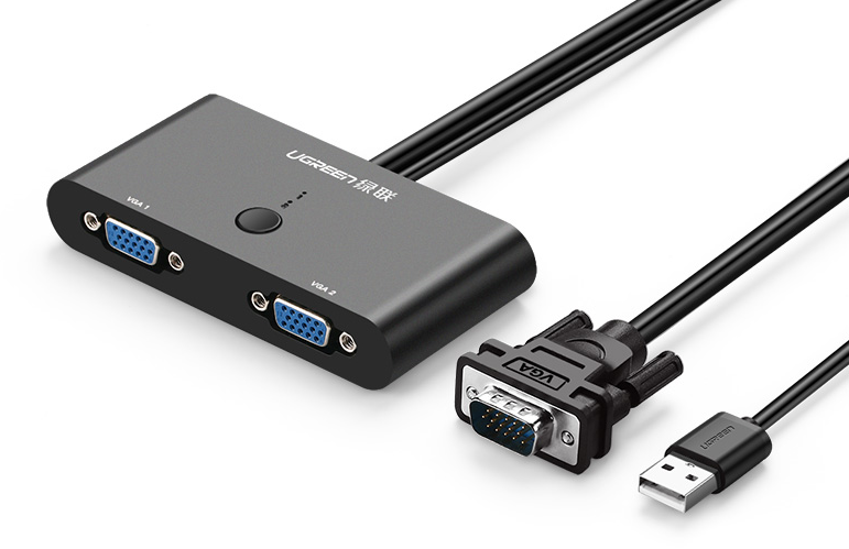 绿联VGA二进一出切换器使用教程丨MM126