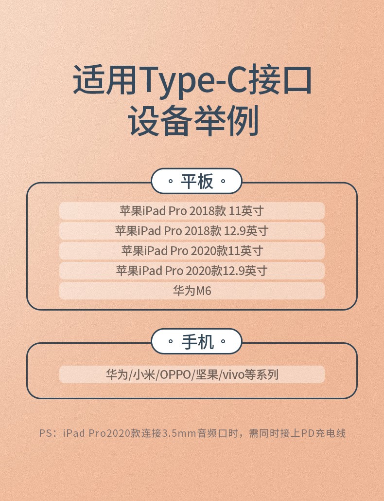 绿联iPadPro耳机转接头二合一