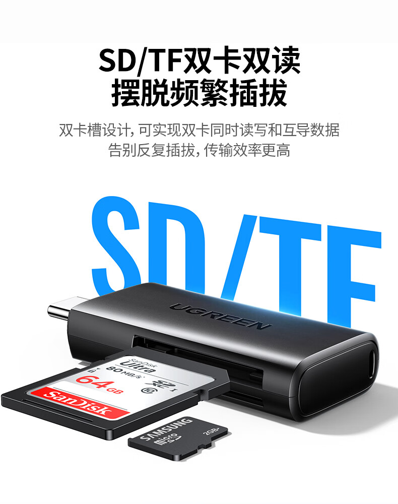 CM802 Type-C高速读卡器与设备连接展示