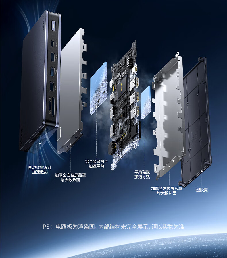 UGREEN U700扩展坞适用于家庭、办公室和移动办公等多种使用场景