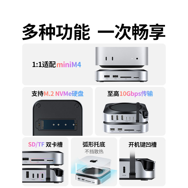 绿联Macmini专用硬盘盒扩展坞
