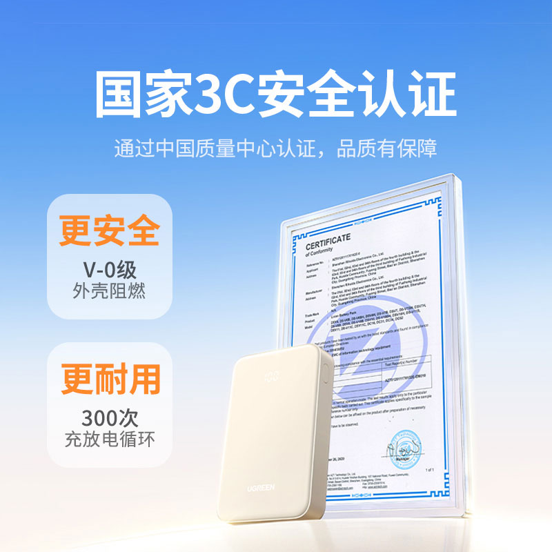 绿联充电宝20000毫安22.5W双向快充移动电源