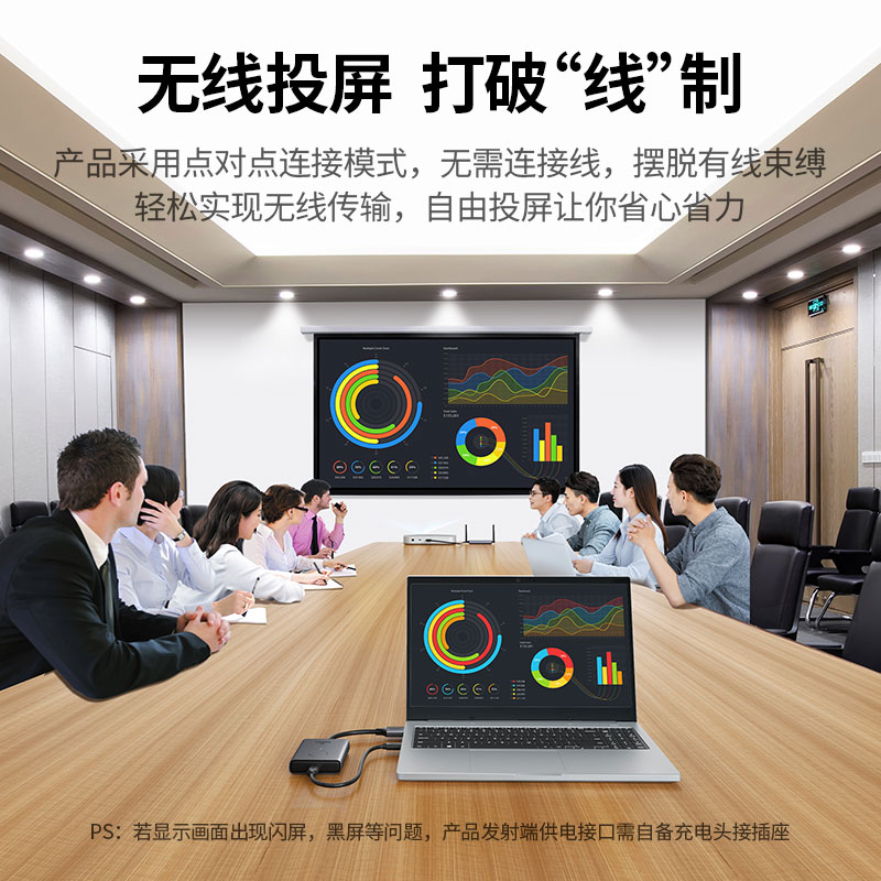 绿联企业级HDMI+VGA双接口无线投屏器